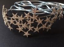 wedding photo - Sparkle Stars Bridal Bridesmaids Swarovski rhinestones crystals Hair Headband Tiara