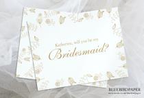 wedding photo -  Classic Floral,  "Will you be my bridesmaid" card
