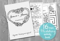 wedding photo - Kids Wedding Activity Book Printable - Personalized booklet pdf pages template- Children's Activity Sheets
