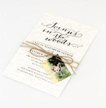wedding photo - Woodsy Wedding Invitations - Rustic Intimate Outdoorsy Wedding – Nature Birch Wood Romance Wedding Invitation (Callan Suite)