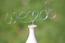 wedding photo - Silver Wire "WE DO" Wedding Cake Toppers - Decoration - Beach wedding - Bridal Shower - Bride and Groom - Rustic Country Chic Wedding