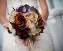 wedding photo - VINTAGE VIXEN Wedding Bouquet  Accented With Feathers