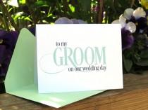 wedding photo - Custom Color Wedding Day Card for Your Groom, Fiance, Husband - To My Groom On Our Wedding Day