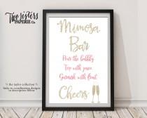 wedding photo - Brunch & Bubbly Bridal Shower Mimosa Bar Sign - TAYLOR Collection - Printable File