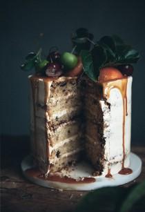 wedding photo - Brown Butter Chocolate Chip Cake With Bourbon Caramel Frosting