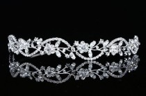 wedding photo -  Bridal Flower Rhinestones Crystal Wedding Headband Tiara