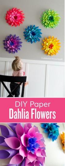 wedding photo - Rainbow Paper Dahlia Flowers