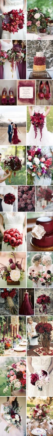 wedding photo - Pantone Color Of 2015 Marsala Wedding Color Ideas