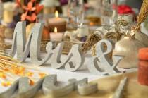 wedding photo - Glitter Mr. & Mrs. letters wedding table decoration, freestanding Mr and Mrs signs for sweetheart table