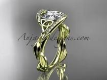 wedding photo -  14kt yellow gold celtic trinity knot engagement ring , wedding ring CT764