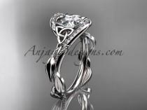 wedding photo -  platinum celtic trinity knot engagement ring , wedding ring CT764