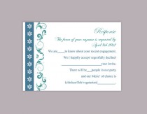 wedding photo -  DIY Wedding RSVP Template Editable Word File Instant Download Rsvp Template Printable RSVP Cards Teal Blue Rsvp Card Elegant Rsvp Card