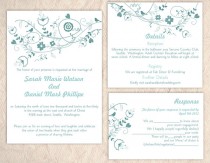 wedding photo -  Printable Wedding Invitation Suite Printable Invitation Floral Bird Wedding Invitation Blue Invitation Download Invitation Edited jpeg file