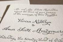 wedding photo - Classic script, letterpress wedding invitation