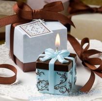 wedding photo - Brown and Blue Gift Box Collection Box Candle Favor BETER-LZ000