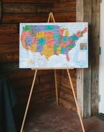 wedding photo - Remember your guests' travels with a push pin map guestbook