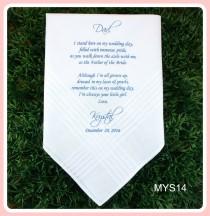 wedding photo - Father of the Bride Hankerchief-Wedding Handkerchief-PRINTED-CUSTOMIZED-Wedding hankies-Father in Law-Wedding Gift-Father of the Bride Gift