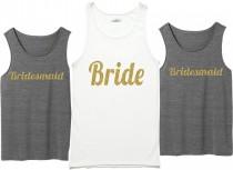 wedding photo - Bridesmaid shirts-bachelorette party shirts-bride shirt-drunk in love,Bride Tribe Shirt - Bridesmaid  Gold Silver Vneck Shirt - Bachelorette