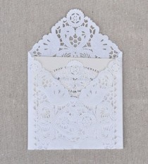 wedding photo - DIY Lace Envelope Kit. Wedding Invitation Envelope Liners. Paper Lace, Custom Template, And Adhesive Included