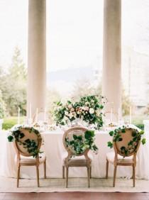 wedding photo - Wedding Table With Greenery