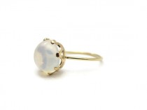 wedding photo -  Victorian Moonstone Ring - 14k Gold Antique Engagement Ring, Stick Pin Conversion, 1900s Fine Estate Jewelry