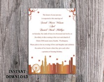 wedding photo -  DIY Wedding Invitation Template Editable Word File Instant Download Printable Invitation Chicago Skyline Invitation Elegant Invitation