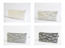 wedding photo - Gray Lace Clutches, Wedding Clutches Set of 3 or Set of 4, Bride and Bridesmaids Purses