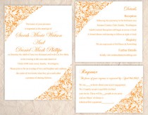 wedding photo -  DIY Wedding Invitation Template Editable Text Word File Instant Download Printable Invitation Orange Wedding Invitation Floral Invitation