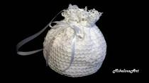 wedding photo - Crochet Bridal Purse,Handmade Bridal Purse,White