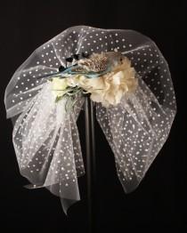 wedding photo - Bird paradise  tulle dots headpiece
