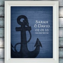 wedding photo - Anchor Together - Custom Nautical Wedding Name Date Print - Personalized Wedding Gift - Bridal Shower Gift - Engagement Present - Unframed