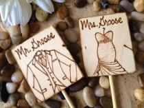 wedding photo - Personalized Wedding Cake Toppers Custom Made with YOUR Wedding Gown and HIS Tuxedo