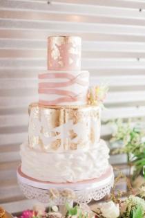 wedding photo - Pink, Gold, And Geometric Wedding