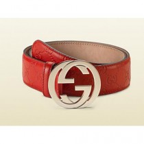 wedding photo - Gucci Belts Red With Interlocking Gold G Buckle