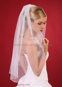 wedding photo - Dot tulle veil Polka dot Veils Dotted tulle Bridal Wedding White Ivory W1090A 80cm