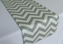 wedding photo - Gray and White Chevron table runner - SELECT A SIZE