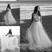 wedding photo - Spring Garden Lihi Hod Two Pieces Lace Wedding Dresses 2016 Jewel Neckline Sweep Train Bridal Ball Gowns Dress Custom Made Sleeveless Online with $101.31/Piece on Hjklp88's Store 