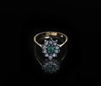 wedding photo - Natural emerald engagement ring, Diamond ring with Emerald,vintage emerald ring,emerald ring yellow gold, pear emerald ring yellow gold