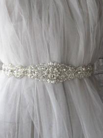 wedding photo - Bridal Sash Belt/Rhinestones Bridal Belt, Wedding Sash Belt, Wedding Dress Belt, crystal rhinestone belt