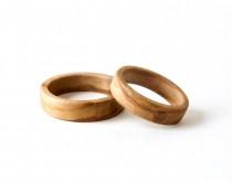 wedding photo - Rings Set, Wedding Rings Set, His and Her Olive Rings, Olive Wood Bands, Minimalist Wooden Rings, Natural Wedding Ring, Olive Wood Jewelry