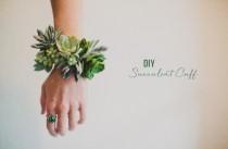 wedding photo -  Simple And Elegant DIY Succulent Wrist Cuff For Bridesmaids - Weddingomania