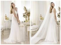wedding photo -  Elegant Semi-sheer Draped V-neck Lace Applique A-line Wedding Dresses