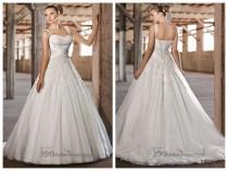 wedding photo -  Straps Sweetheart Lace Appliques Criss-cross Bodice A-line Princess Wedding Dresses