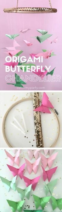 wedding photo - Glam Origami Butterfly Chandelier