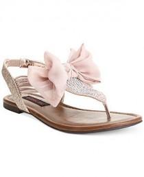 wedding photo - Material Girl Skylar Pink Blush Flat Sandals Womens Shoes 7.5 M NEW NIB $45