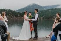 wedding photo - Not Ready To Say Goodbye To Winter? This Snowy Evergreen Lake House Wedding Is For You