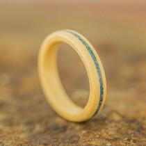 wedding photo - Rock Maple Bentwood Ring featuring a Lapis Lazuli Stone Inlay - Wood Ring - And We Plant A Tree:)