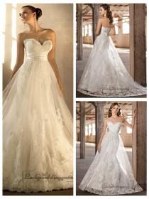 wedding photo -  Gorgeous Sweetheart A-line Lace Over Empire Wedding Dresses