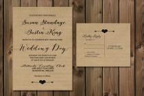 wedding photo - Rustic Kraft Wedding Invitation Suite, Minimalist wedding, Kraft paper rustic wedding invitation calligraphy_27