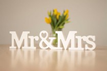 wedding photo - Wedding MR Mrs Sign Letter Sweetheart Table Sign Decoration Mr and Mrs White Letters Photo Prop